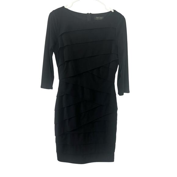 White House Black Market Instantly Slimming Sheath Black Dress Size 8 - Picture 1 of 13